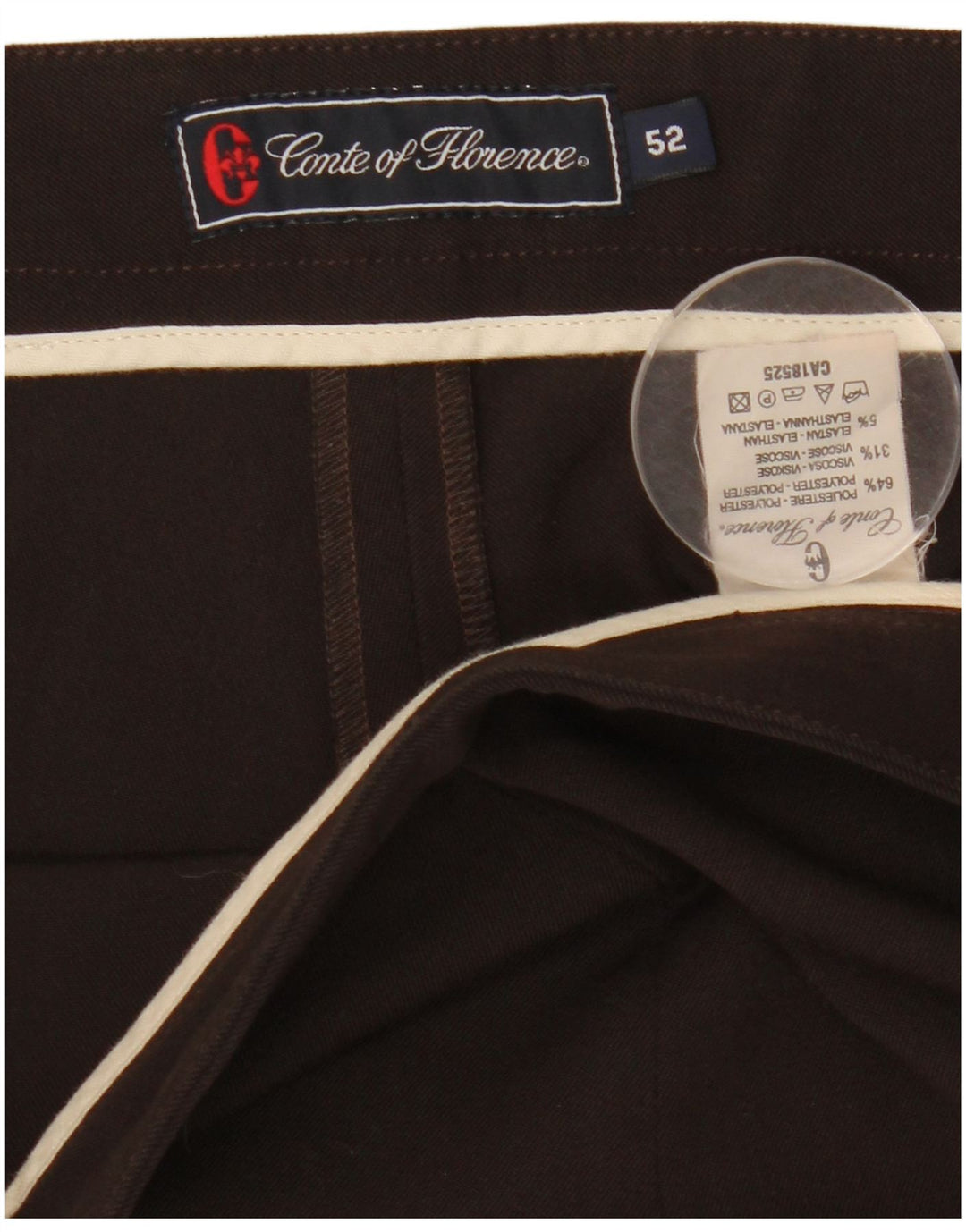 CONTE OF FLORENCE Pantalones casuales rectos para mujer IT 52 2XL W36 L28 Marrón