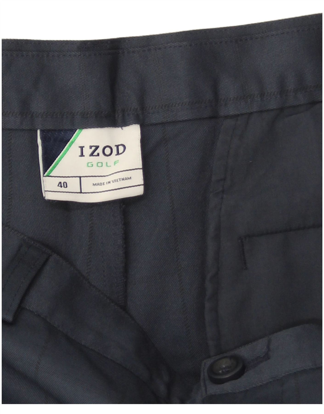 Izod Pantalones cortos chinos de golf para hombre W40 XL Poliéster a cuadros azul marino