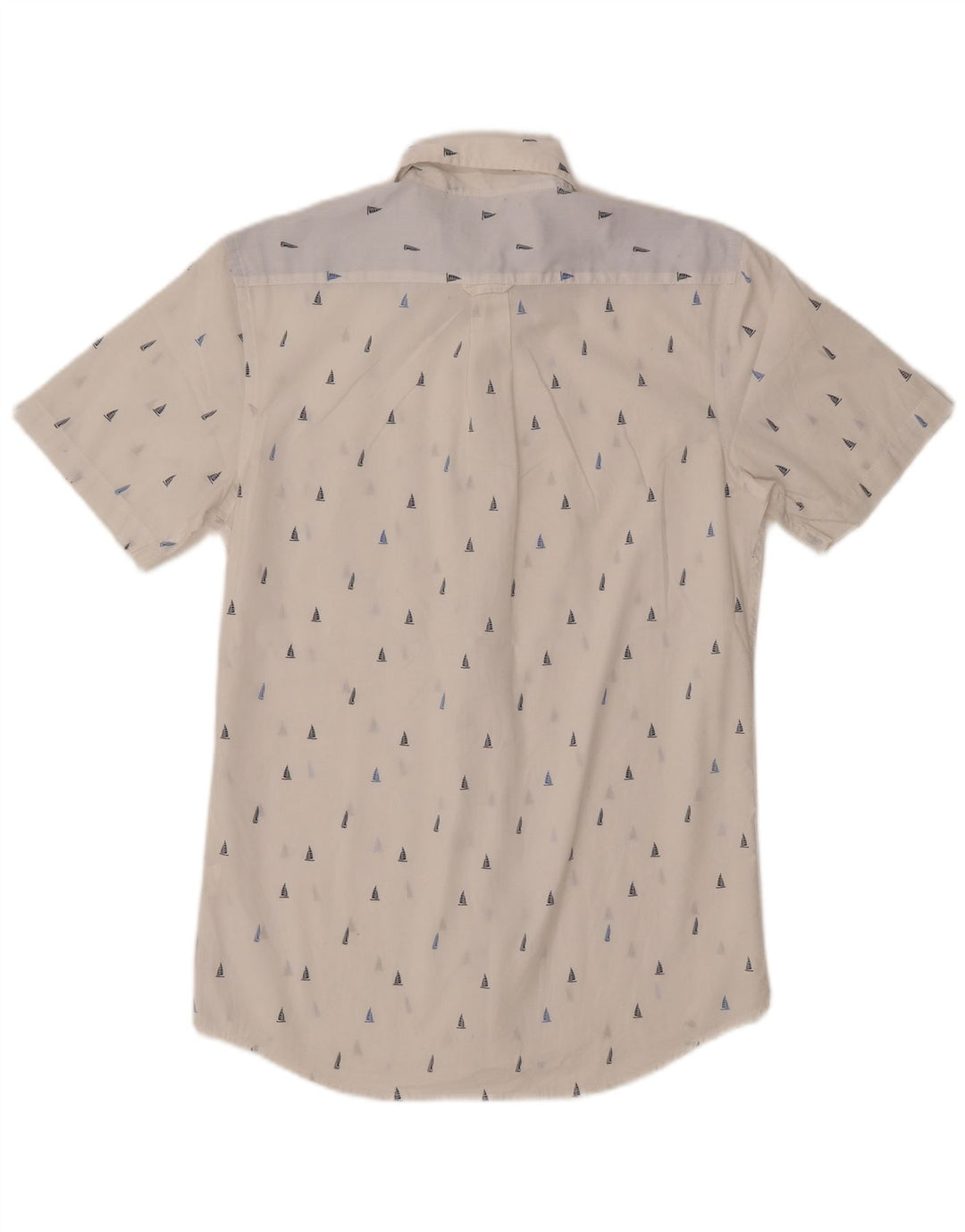 IZOD Camisa de manga corta con estampado abstracto para hombre, algodón blanco pequeño