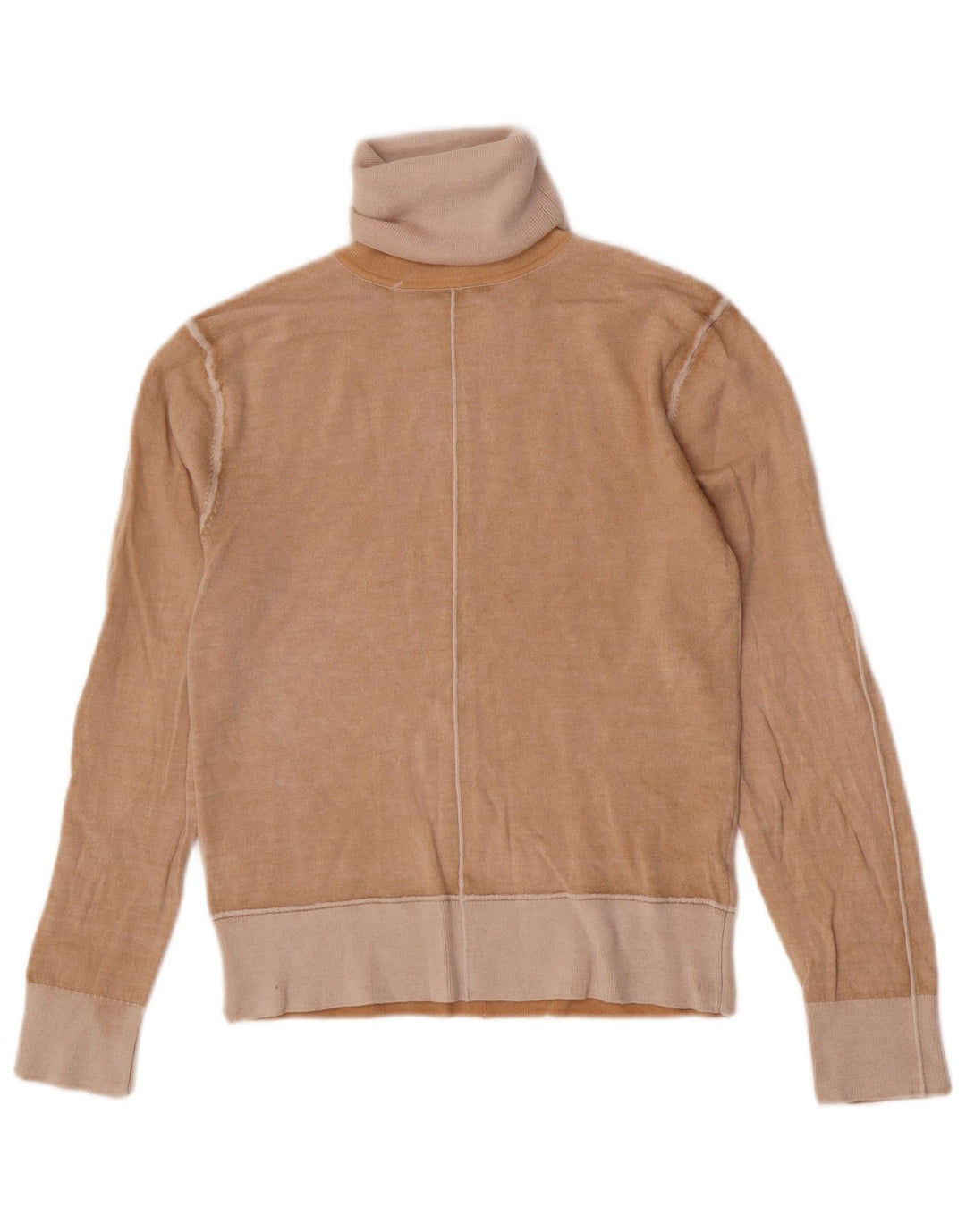 Zara - Jersey con cuello vuelto para mujer, talla 40, lana beige mediana