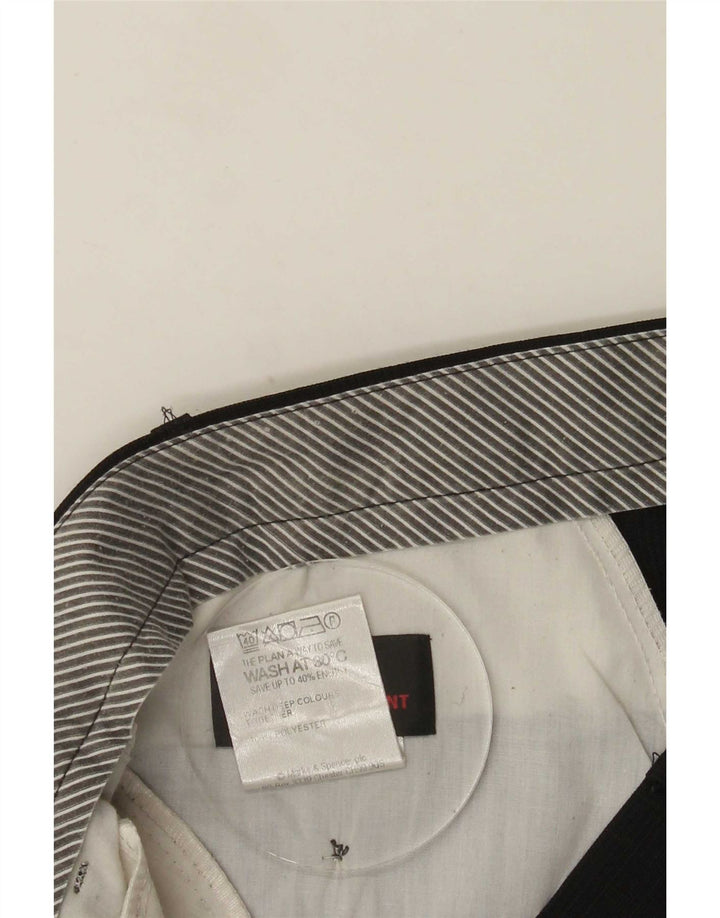 Marks & Spencer Pantalón de traje recto para hombre W40 L33 Poliéster negro
