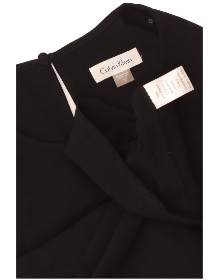 CALVIN KLEIN Vestido sin mangas para mujer US 10 Grande Poliéster negro