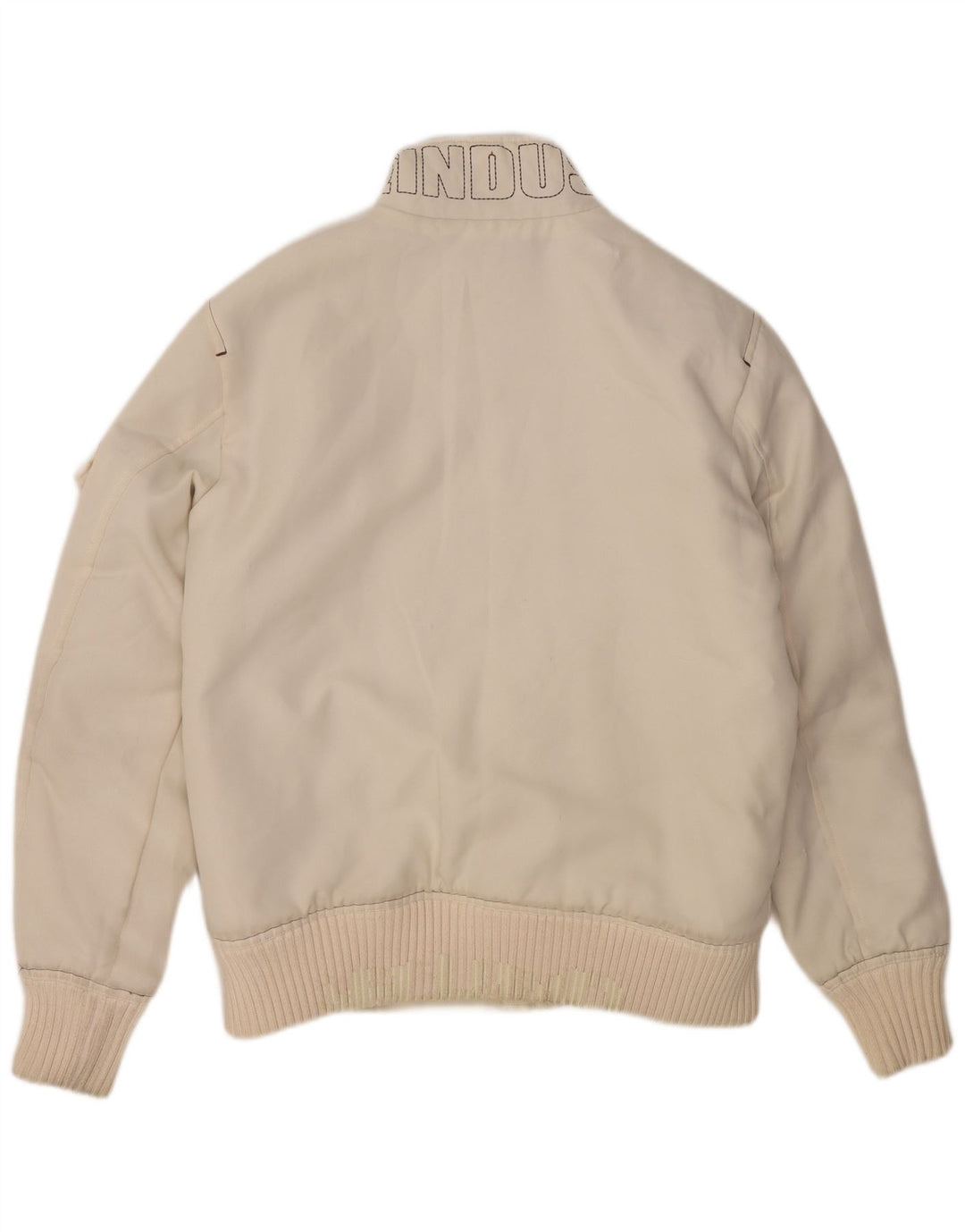 ¡GRITAR! Chaqueta bomber con gráfico de corte holgado para hombre UK 36 Small Poliéster blanco