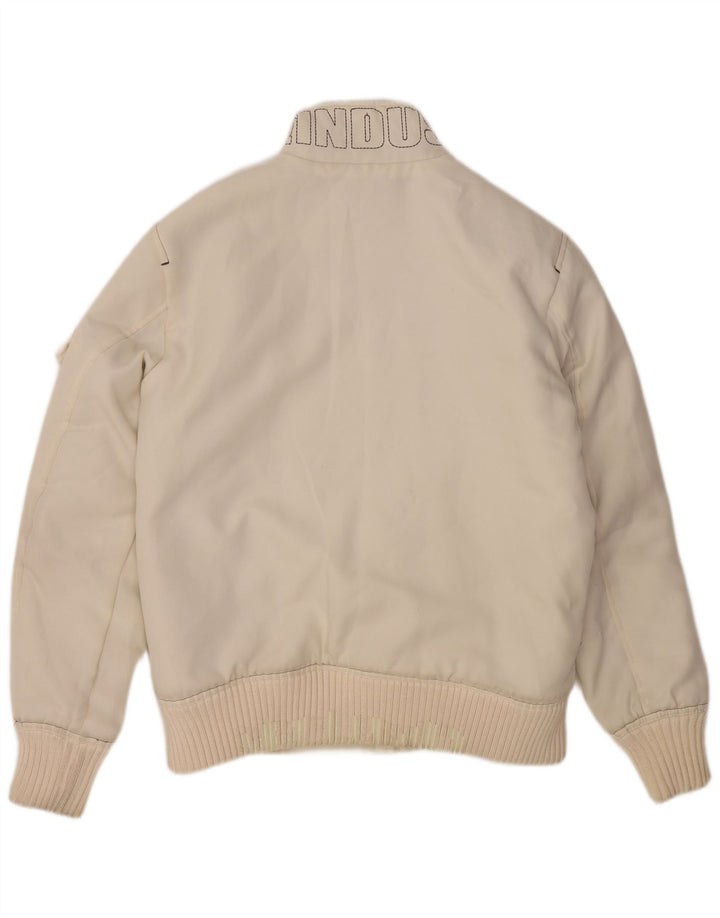 ¡GRITAR! Chaqueta bomber con gráfico de corte holgado para hombre UK 36 Small Poliéster blanco