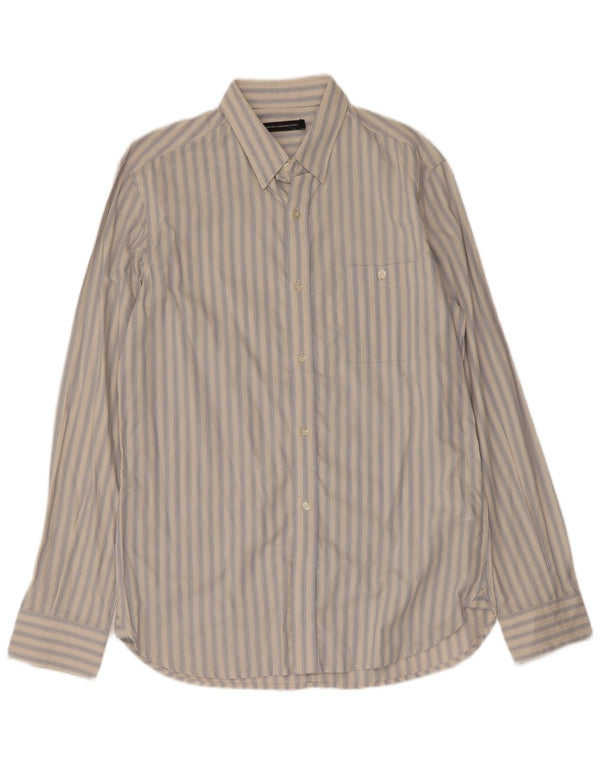 Camisa de hombre French Connection de algodón a rayas blancas medianas