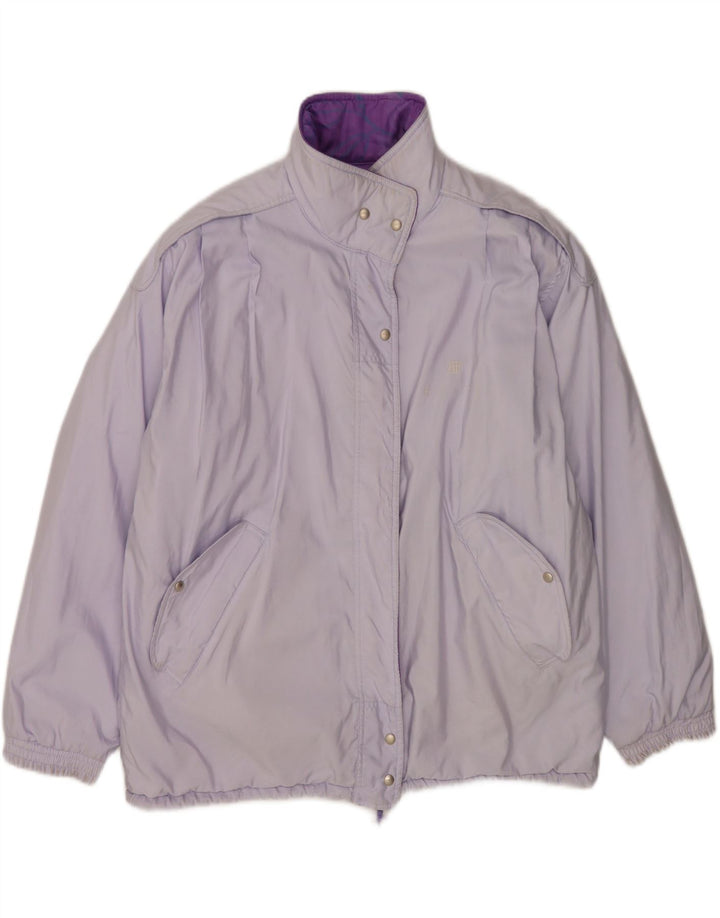 Belfe Chaqueta reversible de gran tamaño para mujer Reino Unido 14 Grande Púrpura Floral