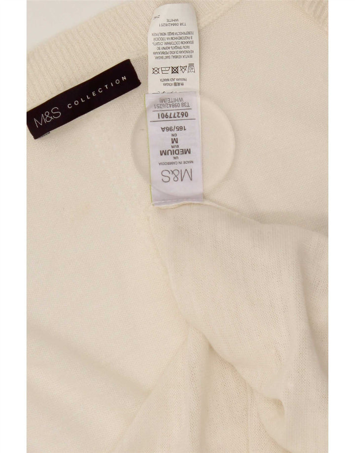 Marks & Spencer - Cárdigan abierto largo para mujer, talla 40, talla mediana, color blanco