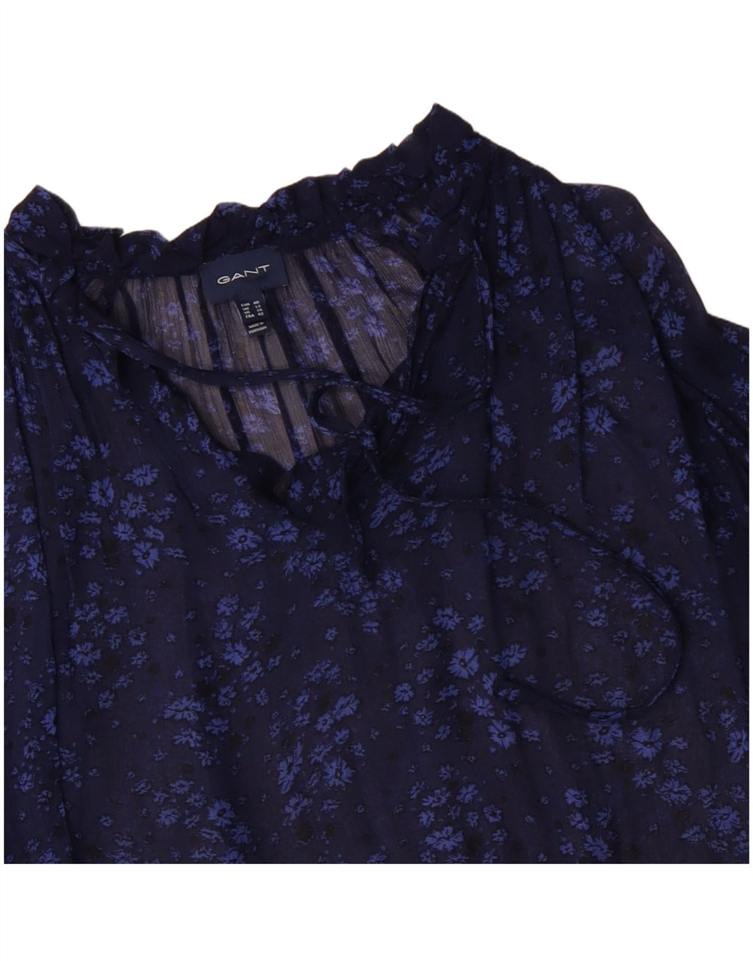 GANT Blusa extragrande de manga larga para mujer UK 40 Medio Azul marino Floral