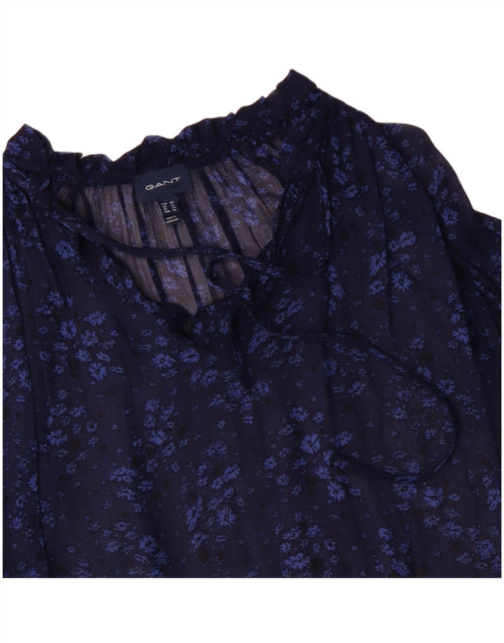 GANT Blusa extragrande de manga larga para mujer UK 40 Medio Azul marino Floral