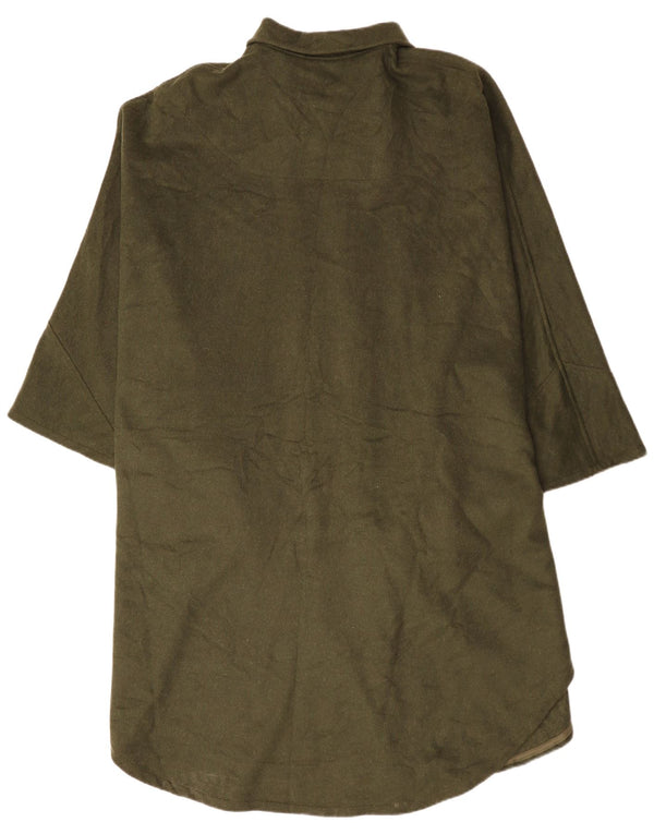 Vintage Hombre Poncho Abrigo Un Tamaño Verde