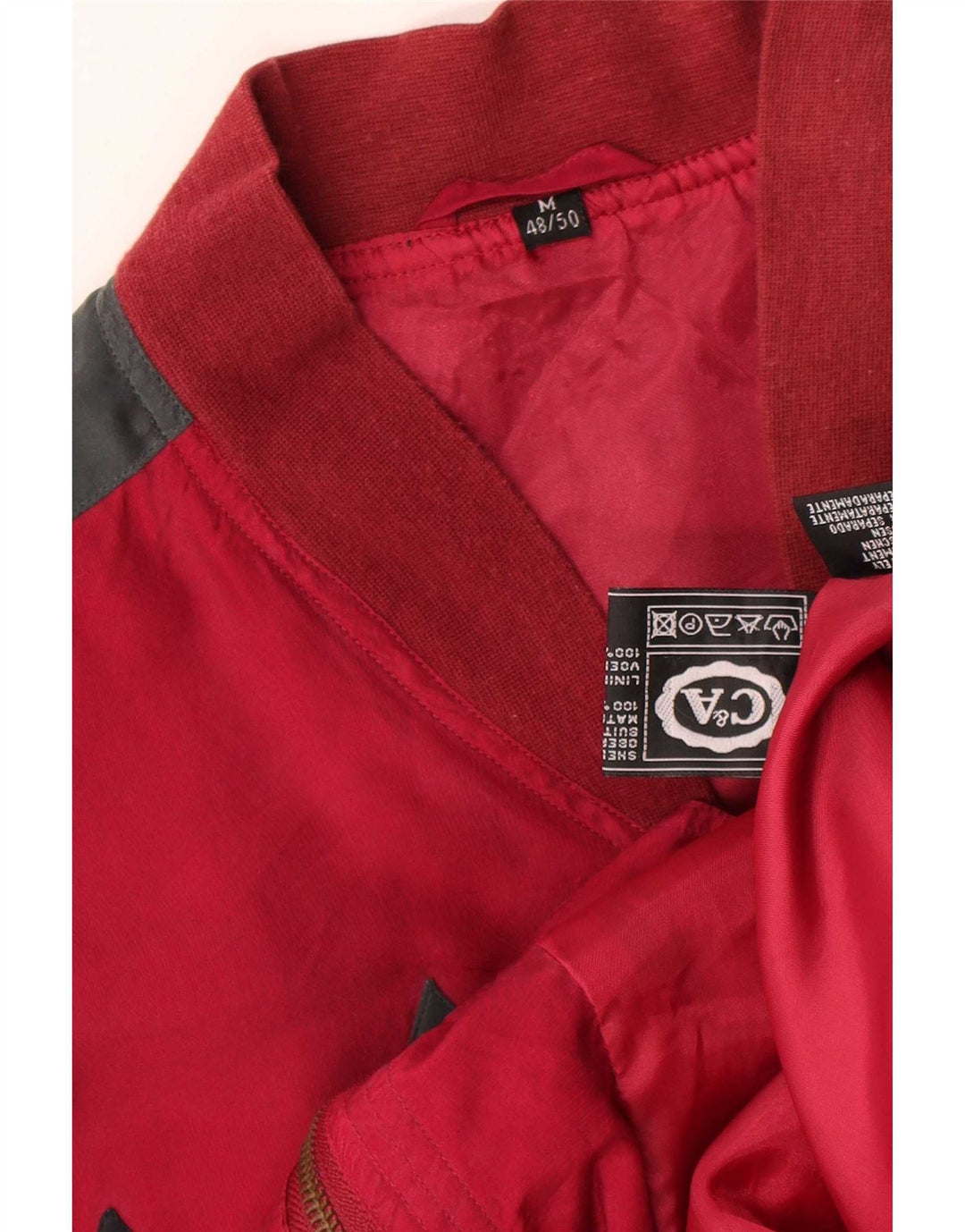 C&A Chaqueta bomber holgada para hombre EU 48/50 Argyle rojo medio/seda diamante