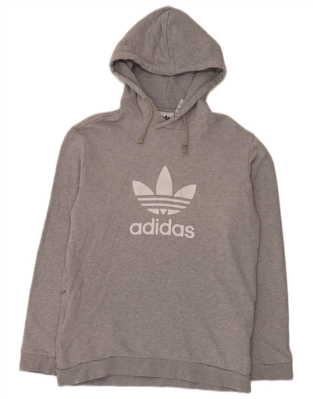 Adidas Hombre Sudadera Con Capucha Gráfica Jersey De Algodón Gris Medio