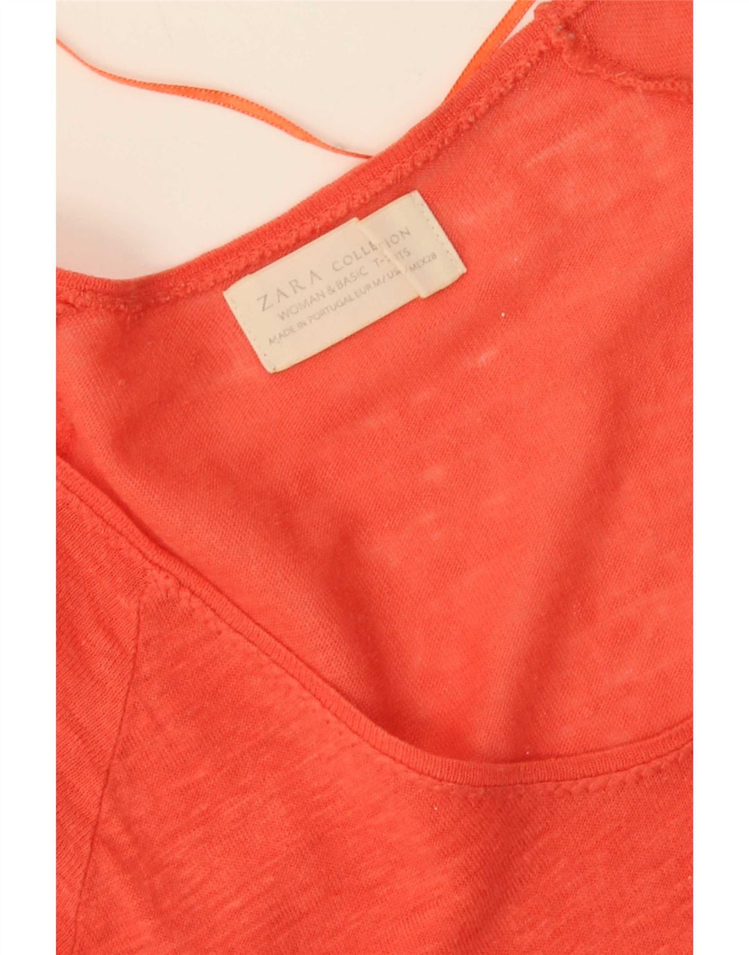 Zara Mujer Camiseta Top UK 44 Mediano Rojo