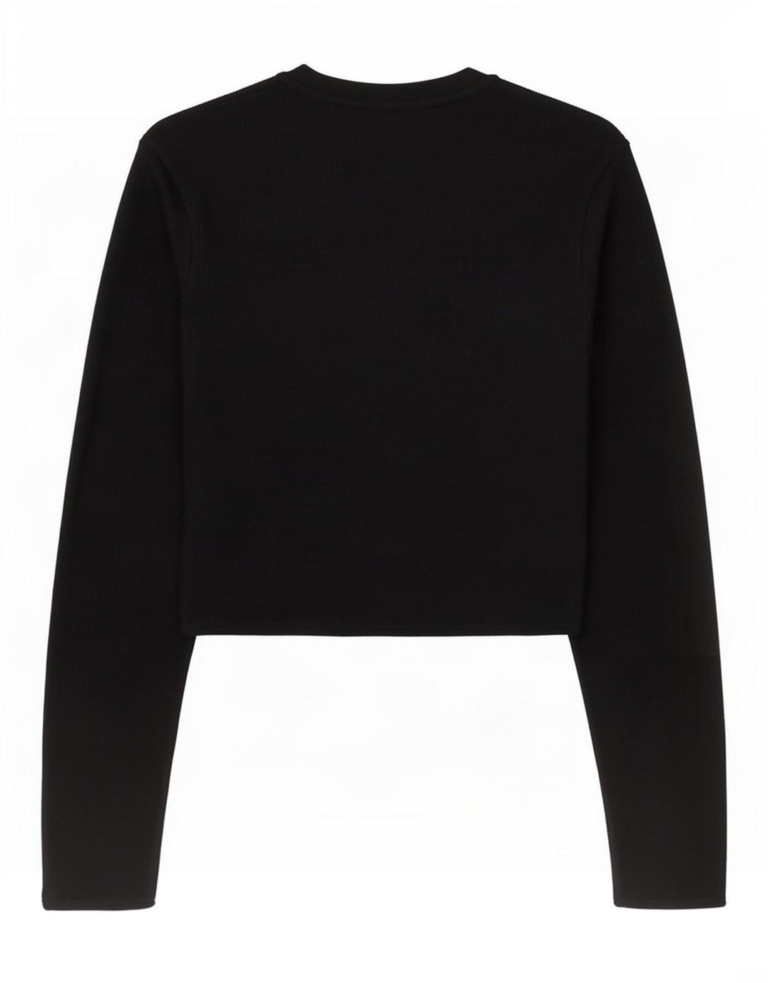 Zara Mujer Crop Top Manga Larga UK 8 Small Viscosa Negra