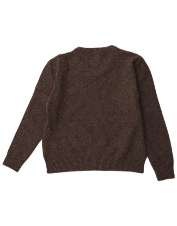 JACK WILLS Jersey con cuello en V para mujer UK 18 XL Lana merino gris