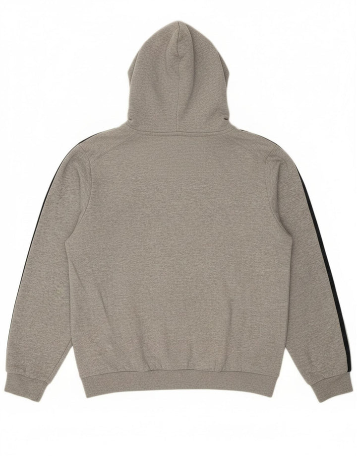 Adidas Hombre Sudadera Con Capucha Jumper Gris Medio Algodón Moteado