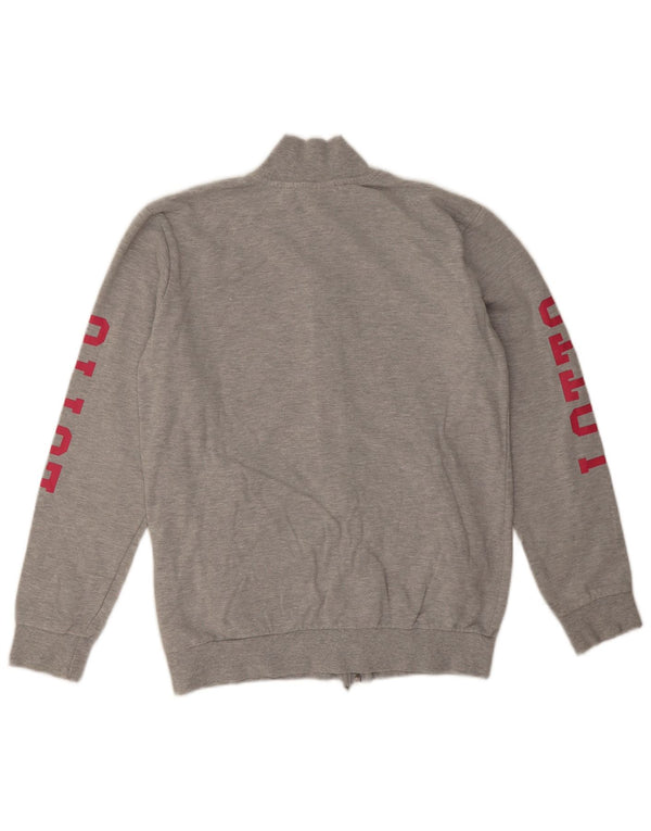 Lotto Chaqueta superior de chándal gráfico para mujer UK 44 Algodón moteado gris medio