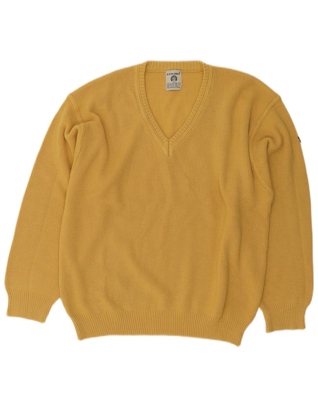 Explorer Jersey con Cuello en V para Hombre IT 50 Lana Amarilla Mediana