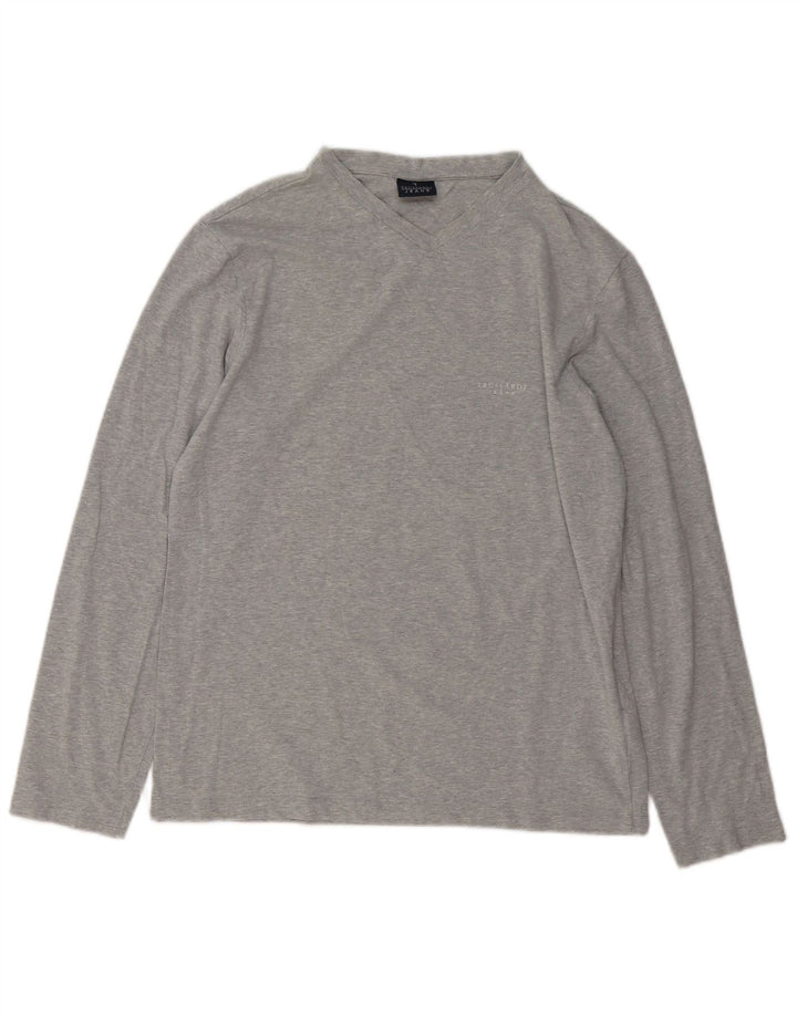 Camiseta Hombre Trussardi Jeans Manga Larga De Algodón Moteado Gris Medio