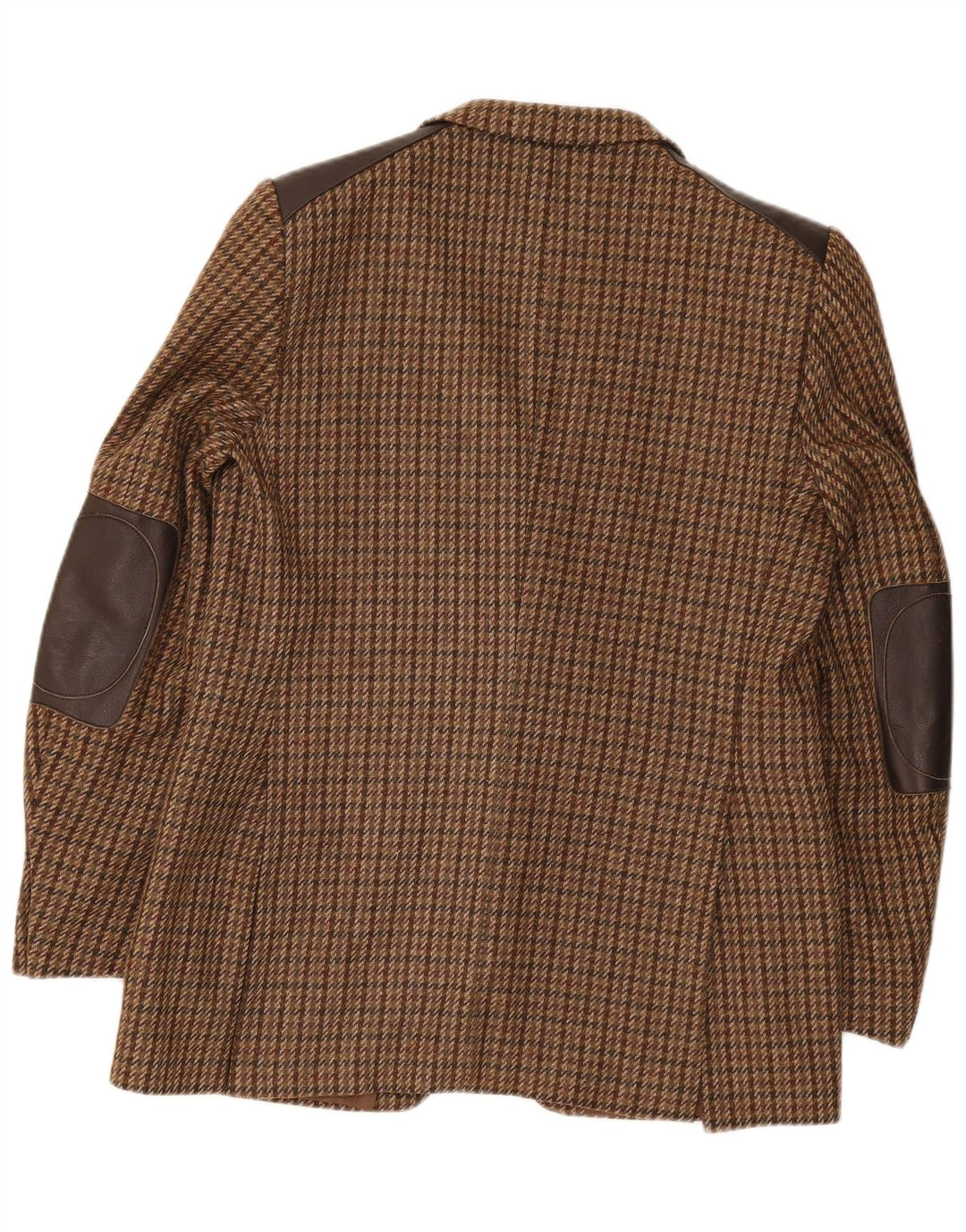 Vintage hombres 2 botones Blazer chaqueta IT 52 XL lana de pata de gallo marrón