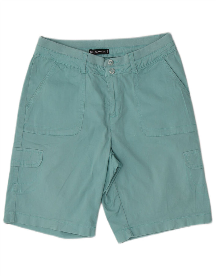 Lee pantalones cortos cargo de ajuste relajado para mujer US 8 mediano W30 algodón turquesa