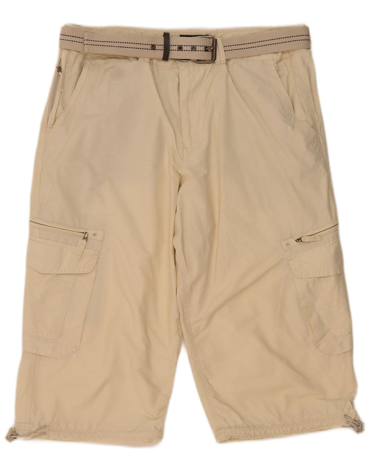 MARKS & SPENCER Bermudas tipo cargo para hombre W38 XL Algodón beige