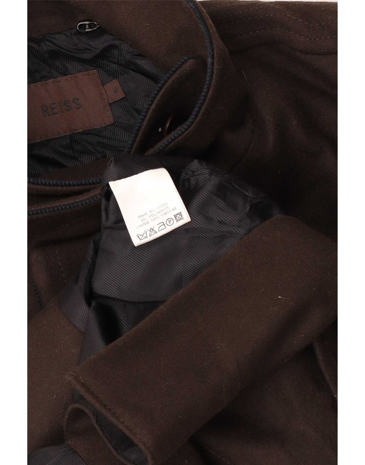 Abrigo Reiss para hombre UK 38 Lana marrón medio