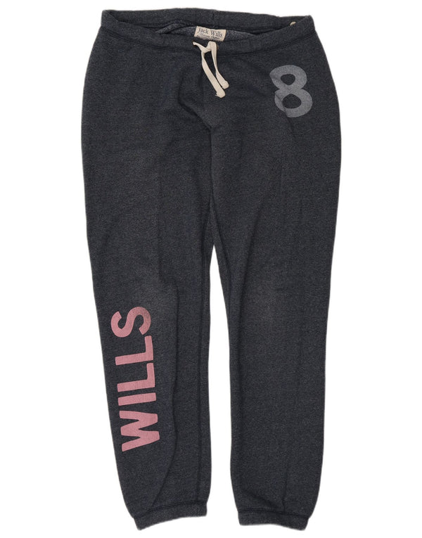 Jack Wills Pantalones de chándal gráficos para mujer Joggers UK 10 Small Azul marino