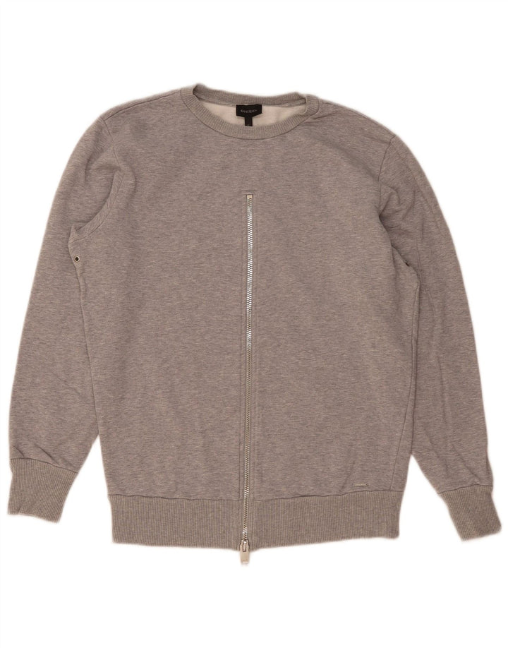 Diesel Mujer Sudadera De Gran Tamaño Jersey UK 10 Small Gris