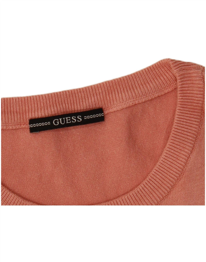 Guess Suéter gráfico con cuello redondo para mujer UK 14 Medium Pink