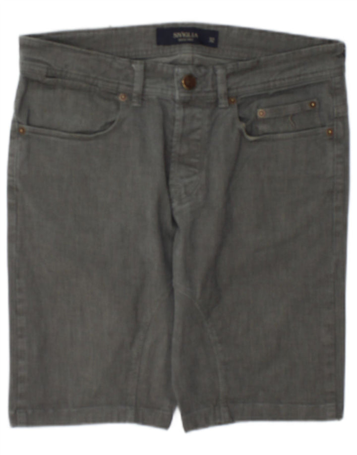 SIVIGLIA Pantalones cortos casuales para hombre W32 Algodón gris medio