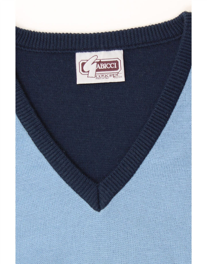 Gabicci Jersey con cuello en V para hombre, talla grande, color azul marino