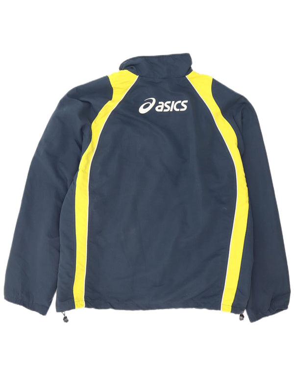 Asics Mens Graphic Chándal Top Chaqueta 2XL Azul Marino Colorblock Poliéster