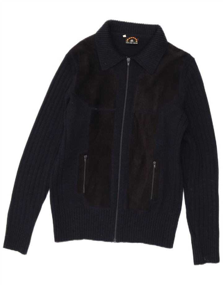Cárdigan para hombre Ranger IT 50 Medium Azul marino Colorblock Lana virgen