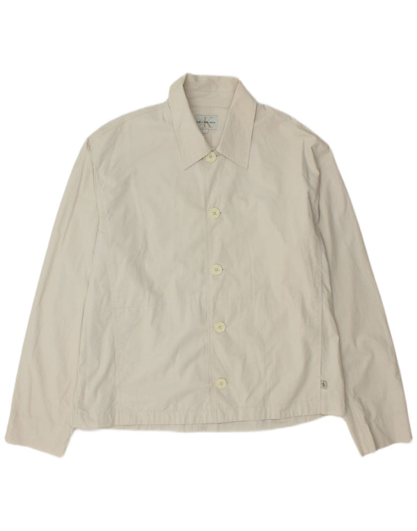 Calvin Klein Jeans Chaqueta Bomber para Hombre Reino Unido 40 Grande Algodón Blanco