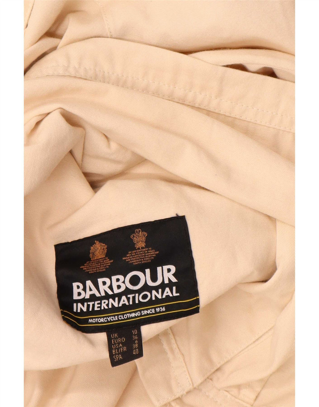 Barbour Chaqueta Bomber De Gran Tamaño Para Mujer Reino Unido 10 Pequeño Algodón Beige