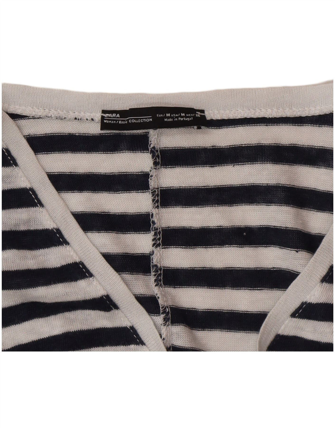 Zara Camiseta Extragrande para Mujer Top UK 44 Medium Black Pinstripe