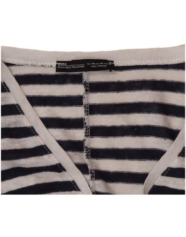 Zara Camiseta Extragrande para Mujer Top UK 44 Medium Black Pinstripe