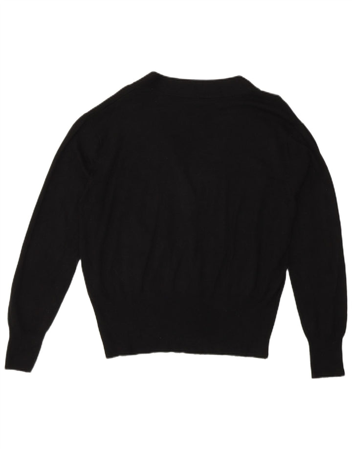 Zara Mujer Cárdigan Suéter UK 44 Medio Viscosa Negra