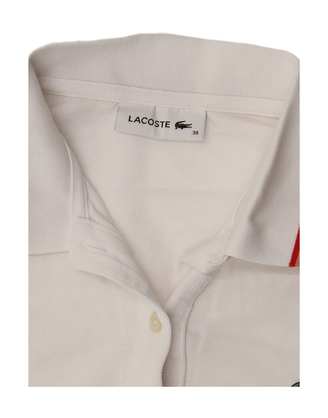 Polo Lacoste Mujer Talla 38 Mediano Blanco