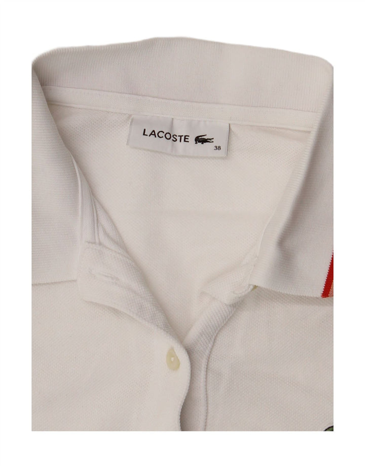 Polo Lacoste Mujer Talla 38 Mediano Blanco