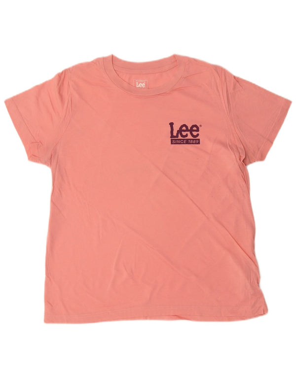 Lee Camiseta gráfica para mujer Top UK 46 Large Pink Cotton