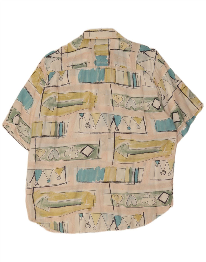 Nazzareno G. Camisa de manga corta con estampado abstracto para hombre, talla mediana, multicolor