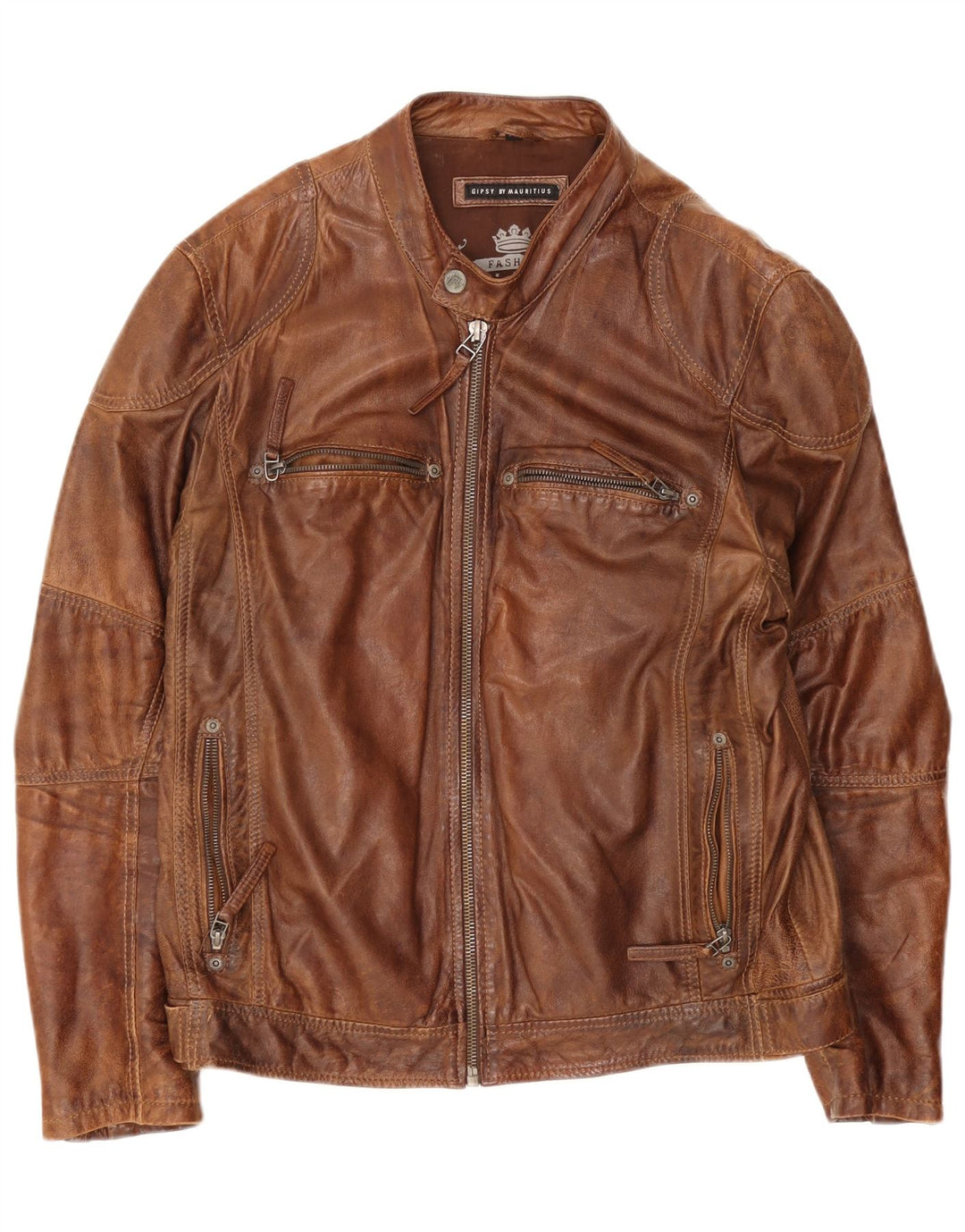 Gipsy Chaqueta de cuero para hombre UK 42 XL Marrón