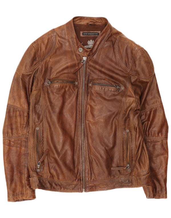 Gipsy Chaqueta de cuero para hombre UK 42 XL Marrón