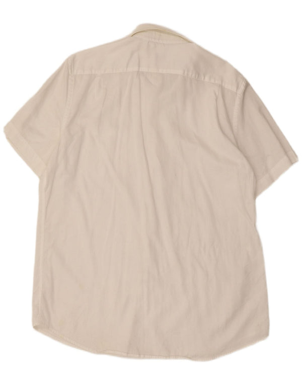 Camisa Lacoste Hombre Manga Corta Classic Fit Talla 17 XL Algodón Blanco