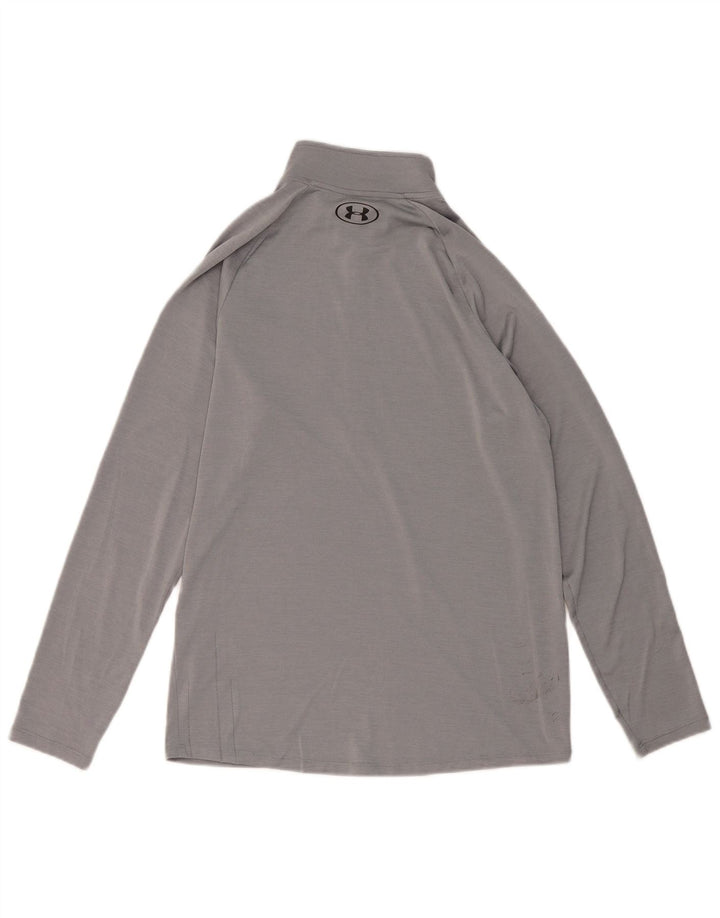 UNDER ARMOUR Hombre Heat Gear Zip Neck Jersey Chándal Top Gris Medio