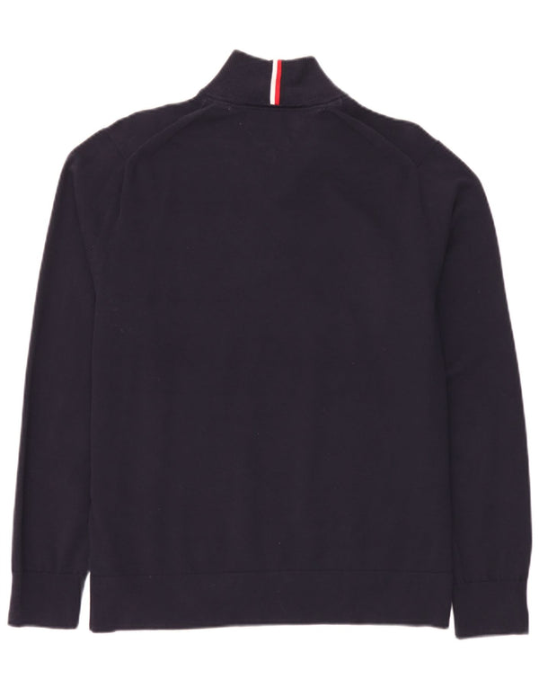 Tommy Hilfiger Jersey con cuello y cremallera para hombre XL Algodón azul marino