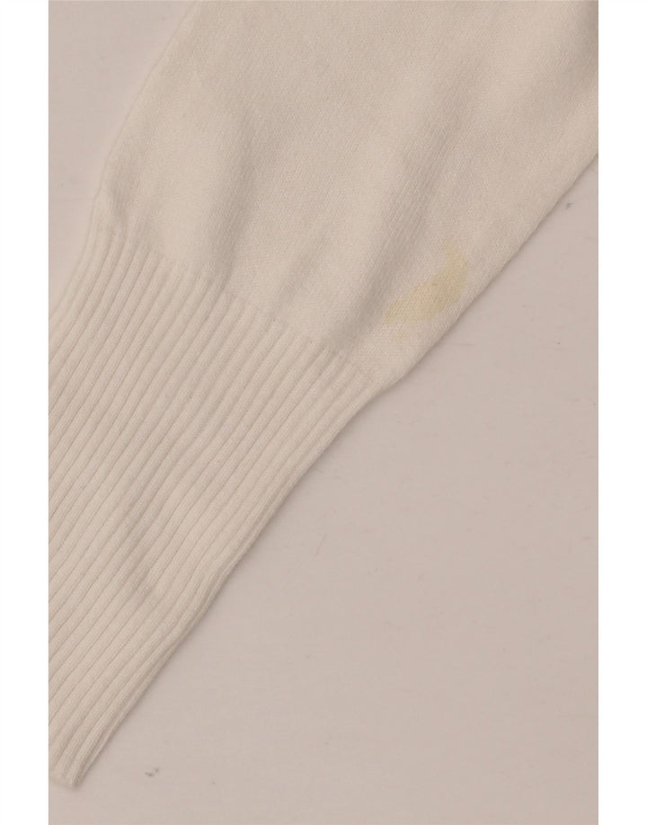 Zara - Cárdigan largo para mujer, talla 40, algodón blanco mediano