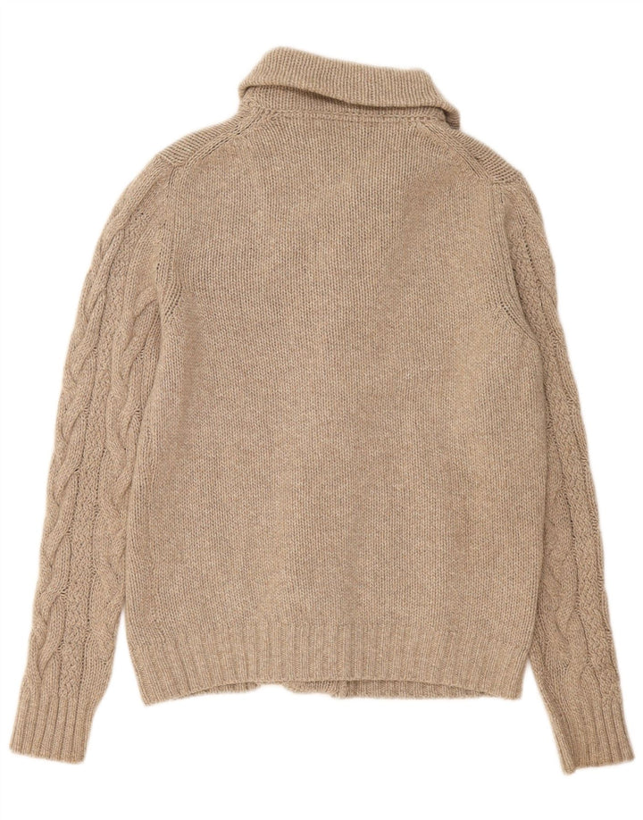 Massimo Dutti Jersey Cárdigan Hombre Large Lana Beige